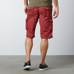 Twill Cargo Shorts // Red (34)
