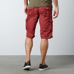 Twill Cargo Shorts // Red (30)