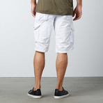 Twill Cargo Shorts // White (36)