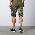 Cropped Cargo Shorts // Khaki Camo (34)