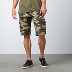 Cropped Cargo Shorts // Khaki Camo (34)