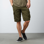 Cropped Cargo Shorts // Olive (30)