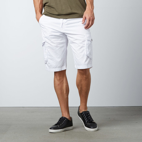 Cropped Cargo Shorts // White (30)