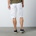 Cropped Cargo Shorts // White (30)