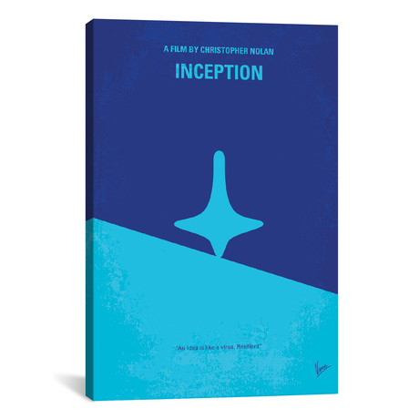 Inception Minimal Movie Poster // Chungkong (26"W x 18"H x 0.75"D)