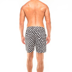 Polka Dot Beach To Brunch Swim Shorts // Black + White (30)