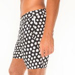 Polka Dot Beach To Brunch Swim Shorts // Black + White (30)