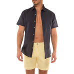 Linen Short Sleeve Shirt // Navy (M)