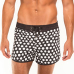 Polka Dot Beach Boxer // Black + White (S)