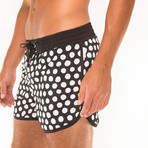 Polka Dot Beach Boxer // Black + White (S)