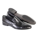 Croc Embossed Leather Captoe Smoking Loafer // Black (Euro: 39)