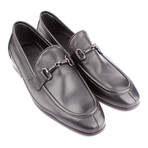 Leather Metal Bit Split Toe Loafer // Black (Euro: 39)