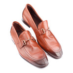 Leather Metal Bit Split Toe Loafer // Tobacco (Euro: 41)