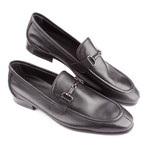 Leather Metal Bit Split Toe Loafer // Black (Euro: 39)