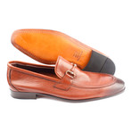 Leather Metal Bit Split Toe Loafer // Tobacco (Euro: 41)