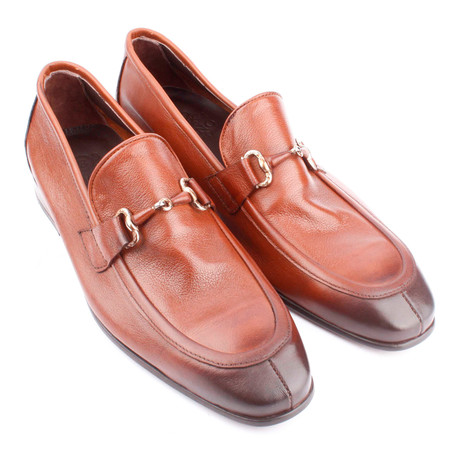 Leather Metal Bit Split Toe Loafer // Tobacco (Euro: 39)