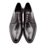 Croc Embossed Leather Plain Toe Derby // Black (Euro: 39)