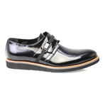 Patent Leather Contrast Sole Strap Loafer // Black (Euro: 43)