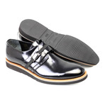 Patent Leather Contrast Sole Strap Loafer // Black (Euro: 43)