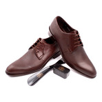 Multi Texture Perforated Leather Derby // Brown (Euro: 39)