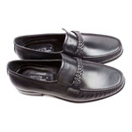 Braided Band Leather Loafer // Black (Euro: 39)