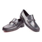 Braided Band Leather Loafer // Black (Euro: 39)