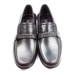 Braided Band Leather Loafer // Black (Euro: 39)