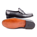 Braided Band Leather Loafer // Black (Euro: 39)