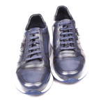 Leather Thick Sole Lace-Up Sneaker // Navy Blue (Euro: 39)