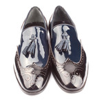 Patent Leather Perforated Wingtip Tassel Loafer // Black (Euro: 39)