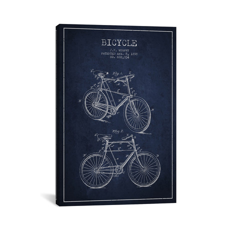 Bicycle // Navy (26"W x 40"H x 0.75"D)
