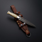 Raindrop Damascus Bone Combat Dagger