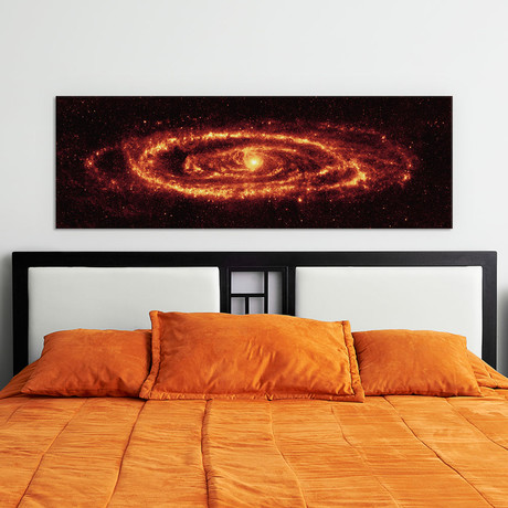 Andromeda Galaxy // Spitzer Space Observatory // Unknown Artist (36"W x 12"H x 0.75"D)