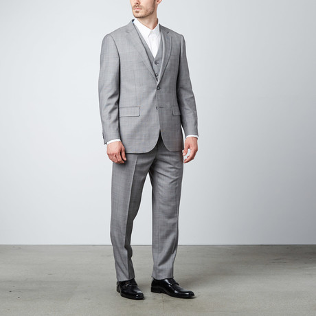 Paolo Lercara // Prince of Wales 3-Piece Suit // Grey (US: 36S)