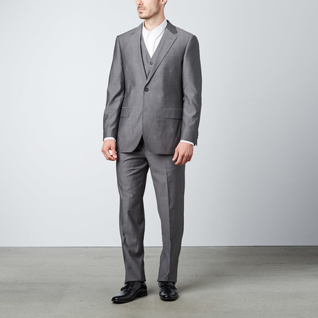 Paolo Lercara // Zig Zag 3-Piece Suit // Gray (US: 44R)