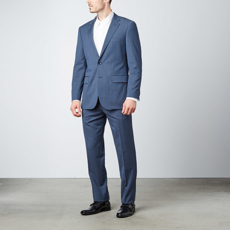 Paolo Lercara // Modern Fit Suit // Navy Tonal Stripe (US: 36S)