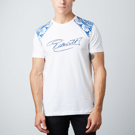 Short-Sleeve T-Shirt // White + Navy (Euro: 46)
