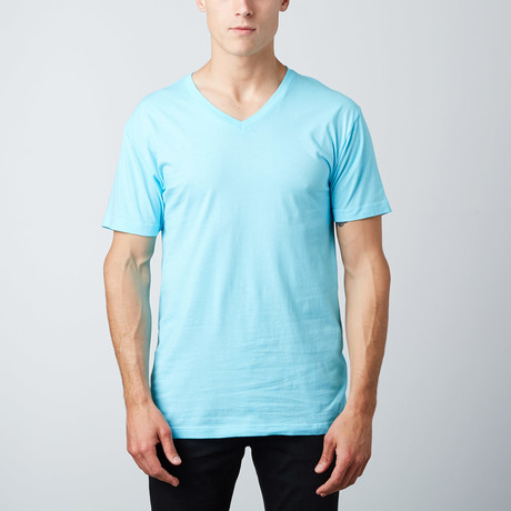 Ultra Soft Sueded V-Neck T-Shirt // Sky Blue (S)