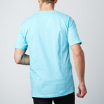 Ultra Soft Sueded V-Neck T-Shirt // Sky Blue (L)