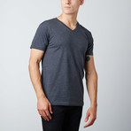 Tri-Blend V-Neck T-Shirt // Heather Black + Heather White // Pack of 2 (M)