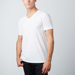 Tri-Blend V-Neck T-Shirt // Heather Black + Heather White // Pack of 2 (M)