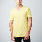 Ultra Soft Sueded V-Neck T-Shirt // Yellow (L)