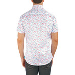 Flower Showers Short-Sleeve Button-Up Shirt // White (S)