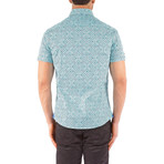 Mosaic Short-Sleeve Button-Up Shirt // Green (3XL)