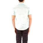 Windowpane Short-Sleeve Button-Up Shirt // Mint (2XL)