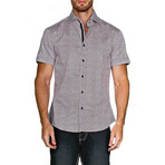 Semicircles Short-Sleeve Button-Up Shirt // Red (S)