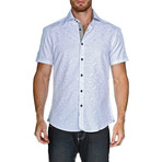 Falling Feathers Short-Sleeve Button-Up Shirt // White (M)