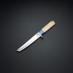 D2 Blue Lapis + Bone Combat Tanto Knife
