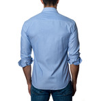 Striped Button-Up // Blue + White (XL)
