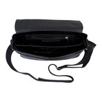 BU001 Cervo Leather Messenger // Black